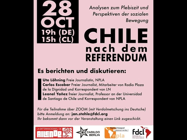 Analyse: Chile nach dem Verfassungs-Referendum/ después del plebiscito, 28.10.2020 (70 min/UT dt+es)