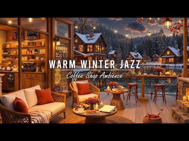 Warm Jazz Music for Work, Study & Stress Relief ❄ Cozy Winter Porch Ambience ~ Jazz Relaxing Music