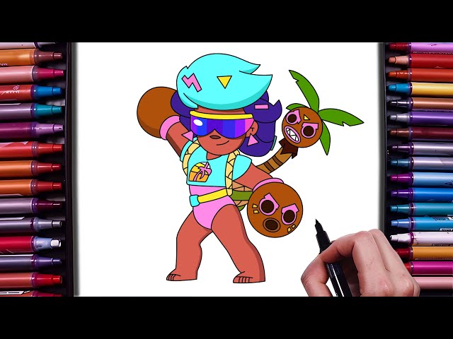 How to Draw COCO ROSA From Brawl Stars | How to Draw Brawl Stars