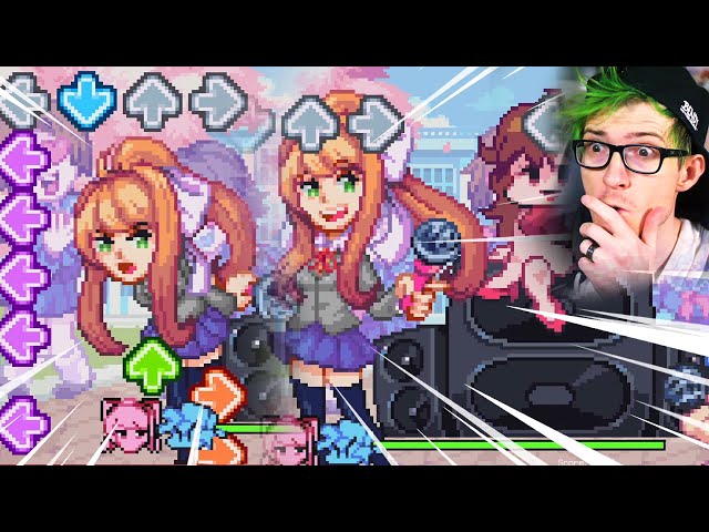 Monika in Friday night funkin' deletes senpai and spits bars