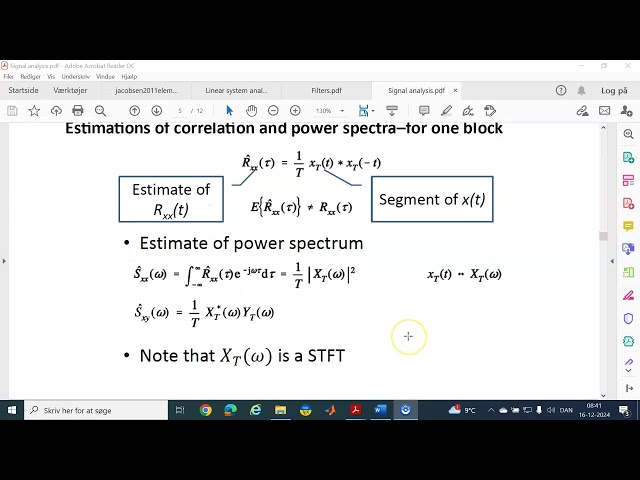 Signal analysis Cross-correlation 16-12-2024