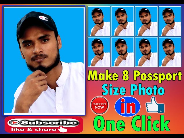 How to make 8 Passport size in One Click in Adobe Photoshope