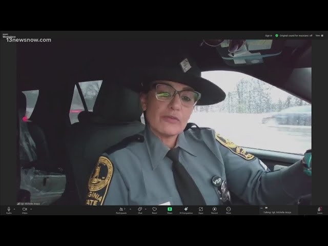 Virginia State Police provides updates about road conditions and crashes in slick weather