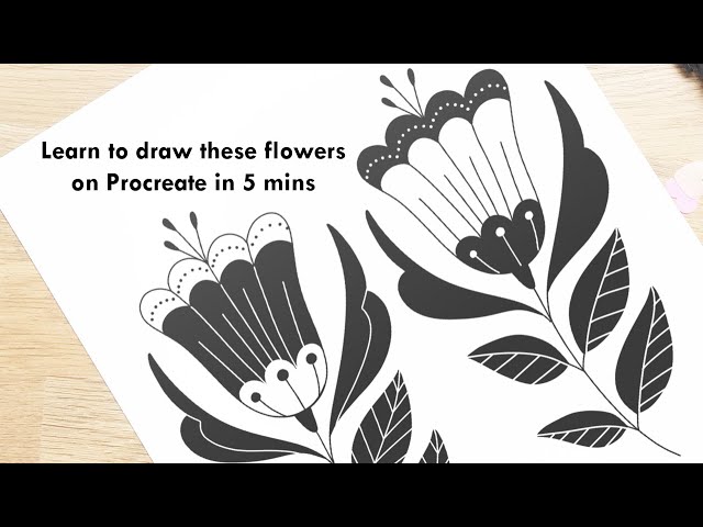 How to draw a folk art flower in 5 minutes on procreate.