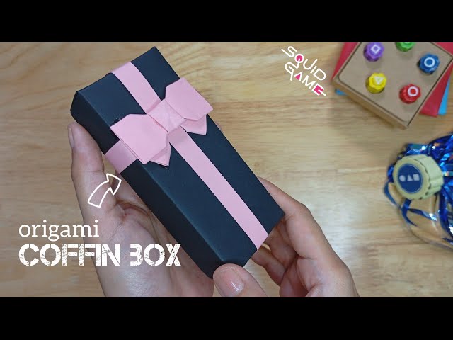 DIY paper Coffin box from Squid Game 🎀⬛⚰️ | Origami rectangle Chocolate box