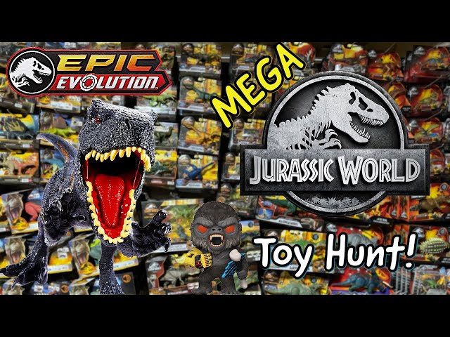 MEGA Jurassic World Toy Hunt! MASSIVE Toy Haul Epic Evolution Dino Trackers + much more!