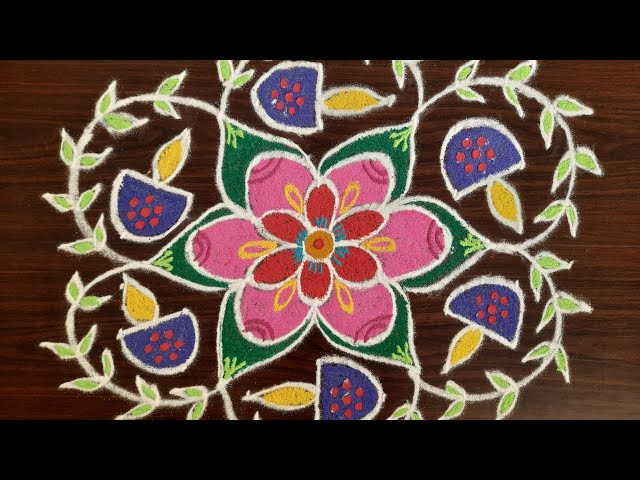 Karthigai madha vilaku kolam collection/Colour Kolam collections/mind relaxing music @Amuthini Arts