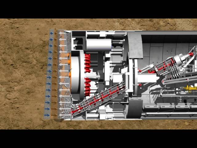 Herrenknecht Tunnel Boring Machine (TBM) animation.