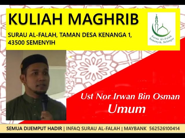 31 Oct 2024, Ust Nor Irwan Osman, Umum