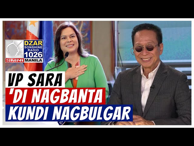 VP Sara, 'di nagbanta kundi nagbulgar; Isinampang kaso ng NBI, kinuwestiyon