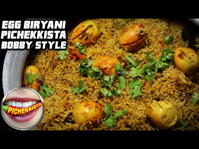 EGG BIRYANI PICHEKKISTA STYLE Quick Recipe with Mushrooms Specially for Bachelors| #PichekkistaBobby