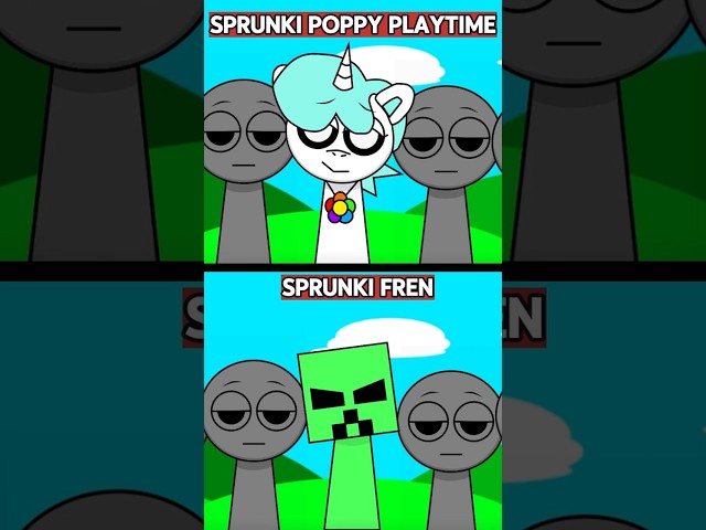 SPRUNKI FREN VS SPRUNKI POPPY PLAYTIME PART 1#sprunki #sprunkiincredibox #shorts #shortsvideo