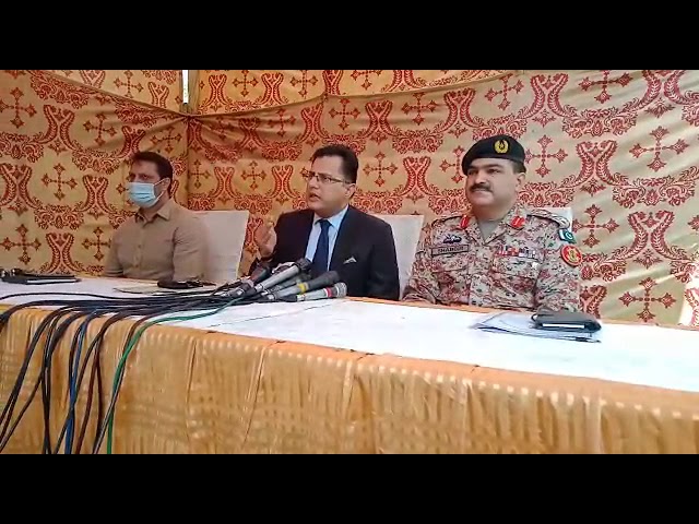 CTD Omar Shahid and senior Rangers officials holding a press conference at the DIG CTD office