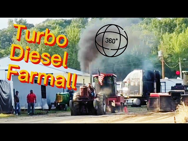 360 video Cummins Powered Farmall M Sled pulling Pope County Fair 2024 Glenwood Minnesota