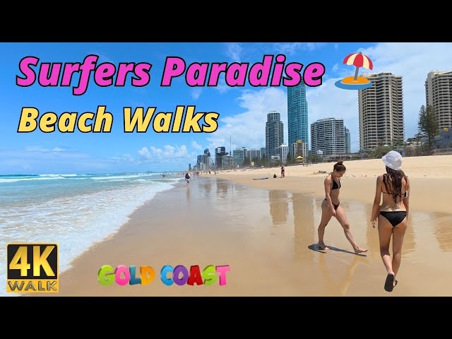 4K Beach Walk Gold Coast Australia 🔥 Hot Sunny Days