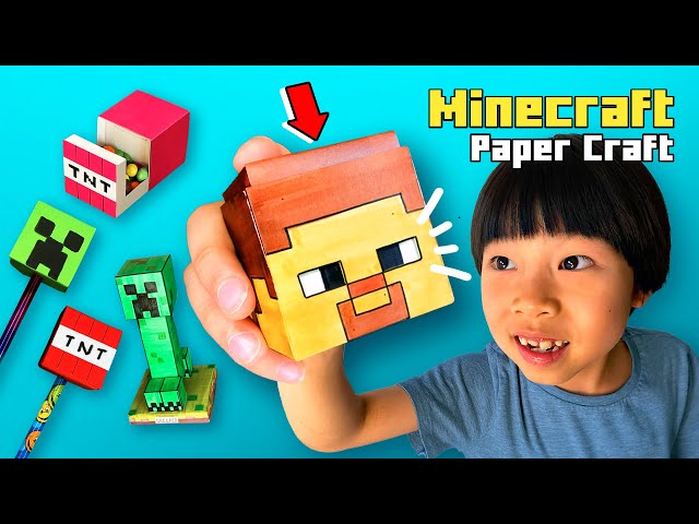 4 Cool Minecraft Paper Craft Ideas to Make at Home | Quick and Easy DIY Tutorial |Origami Minecraft