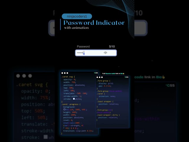 Password Indicator #codewith_muhilan #css #coding #password #animated #python3