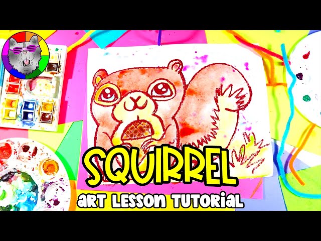 Make an Autumn or Fall Squirrel Art Project with this Art Lesson Tutorial | Ms Artastic