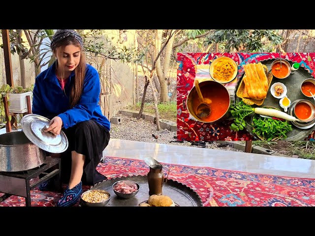 Cooking Traditional Abgoosht(Broth) the most delicious food in iran | Village life