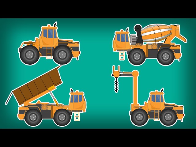 Transformer | Drilling Machine | Dumpster | Cement Mixer | Kids Video