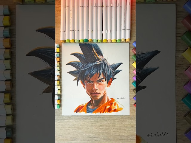 Ahora sabes cómo se vería GOKU estilo REALISTA 🤩 #dibujos #drawing #goku