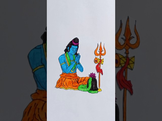 Lord ram with shivling drawing #shorts #shortsviral