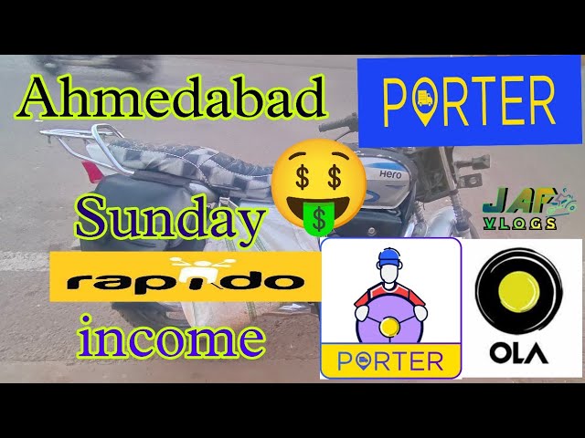 Porter bike delivery_Sunday Income-in Ahmedabad -Rapido bike taxi#porterbike #porterpar#rapido_rider