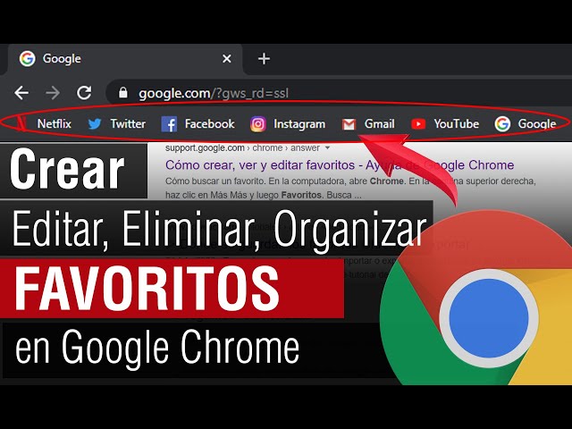 Como Crear Editar Organizar y Eliminar FAVORITOS en Google Chrome | marcadores google chrome