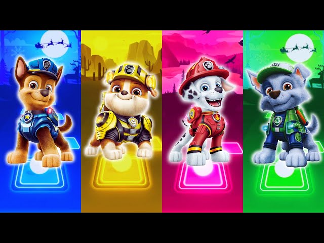 PAW PATROL - Chase - Rubble - Marshall - Rocky - Tiles Hop EDM Rush