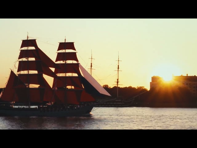 №11 A sailboat at sunset. The scarlet sails. | Free 4K Video | No Copyright