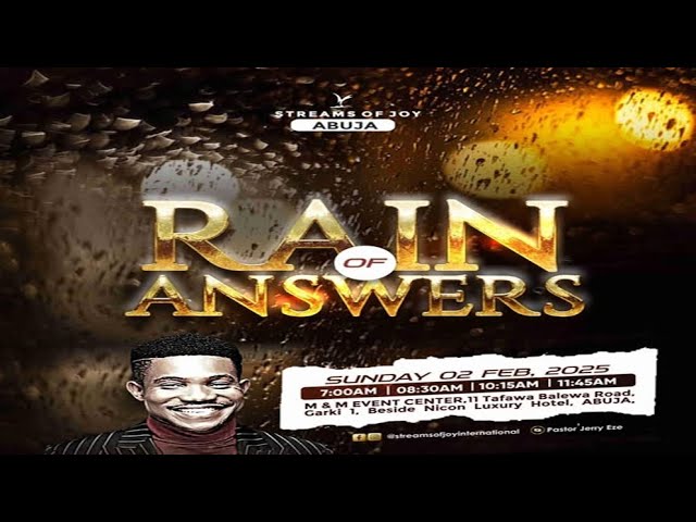 RAIN OF ANSWERS || SUNDAY SERVICE || 2ND FEBRUARY 2025