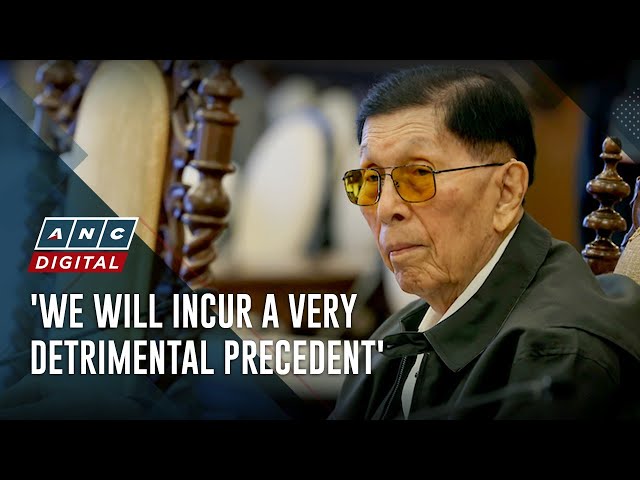 Enrile on INC rally: 'Are we prepared to sacrifice the value of rule of law for a person?' | ANC