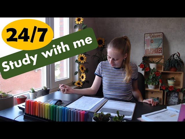 study with me 24/7 | pomodoro 50/10 | study together | rain background + music in break