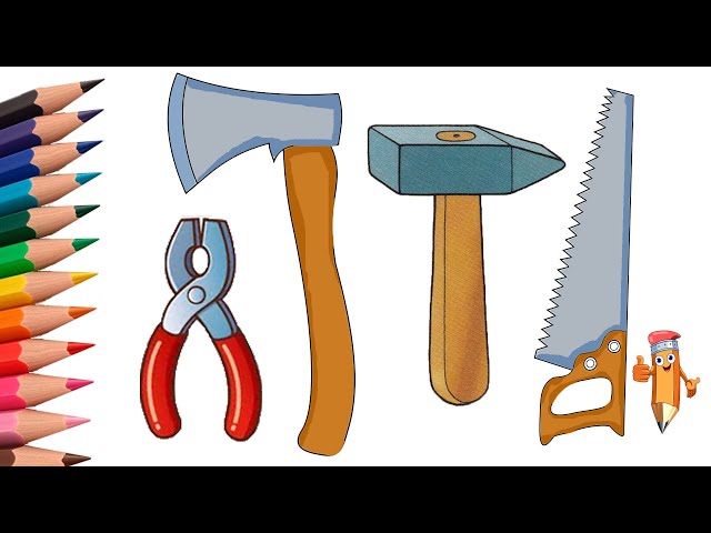 How to draw carpentry tools step by step