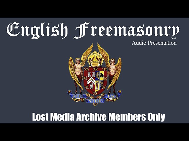 Lost Media Archive Members Only: English Freemasonry (Cassette, 1990s)