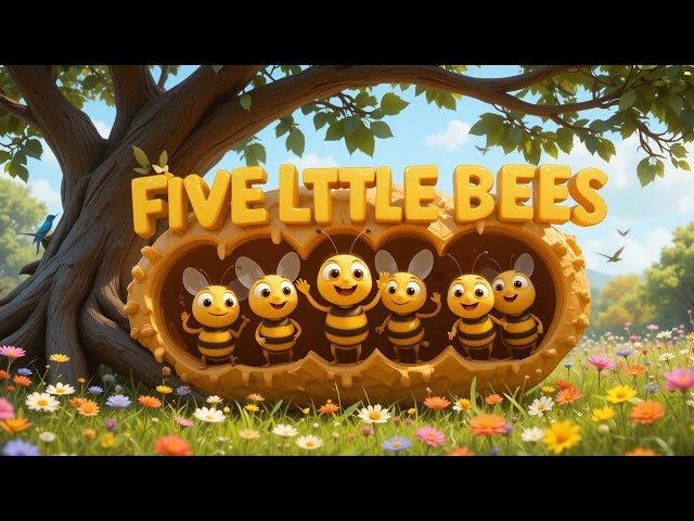 TOON FIVE LITTLE BEES Learning Song |  FUN NURSERY KIDS SONG