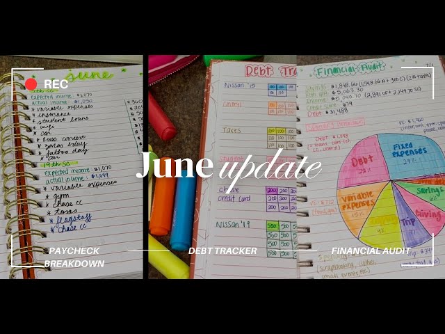 June Financial Audit! | paycheck breakdowns, debt tracker and financial audit