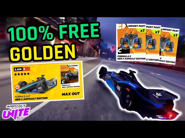 COMPLETELY *FREE* GOLDEN !! | Asphalt Legends Unite GOLDEN Formula E Gen 2 + Multiplayer Review