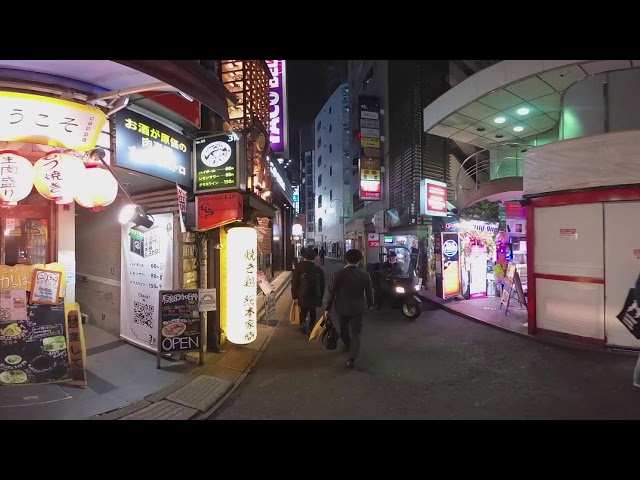 【4K 360° VR】Japan Walk | Love Hotel and Nightclub District | Shibuya(you can watch w/o VR headset)