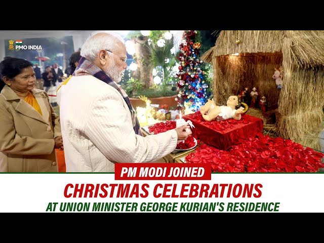 PM Modi joins Christmas celebrations at Union Minister George Kurian's residence