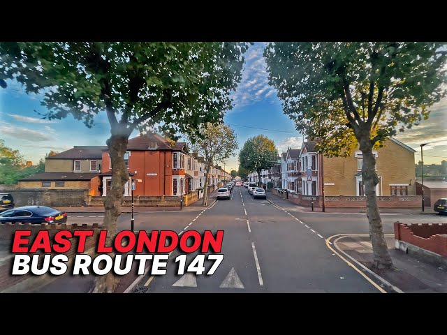 LONDON Bus Ride 🇬🇧 - Route 147 - Sunset bus ride from east London's Ilford to Canning Town 🚌🌇