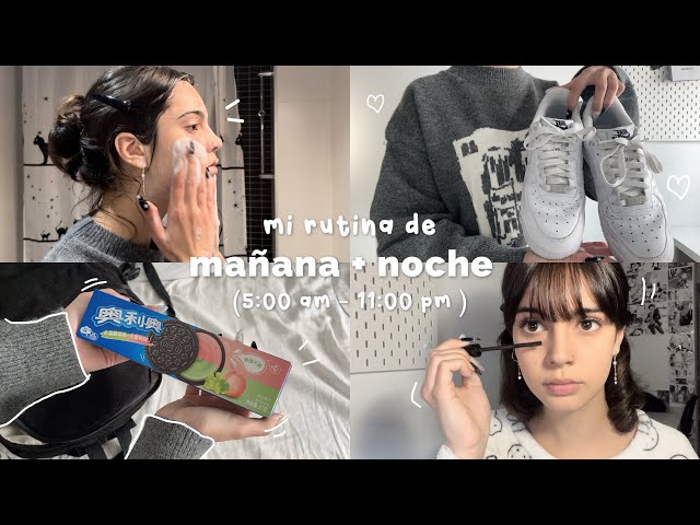 Mi rutina de MAÑANA y NOCHE como estudiante ( VLOG: 5:00 am - 11:00 pm ) ୨୧₊