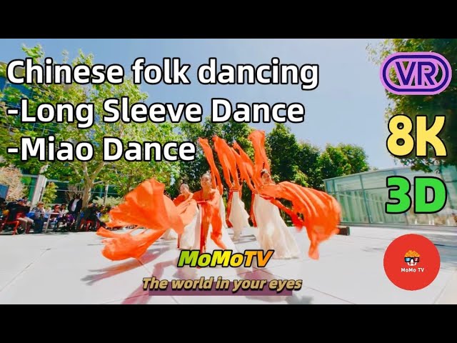 【180° VR】Chinese Folk Dancing in San Francisco-Long Sleeve Dance and Hmong Dance -8K 3D 180 VR Video