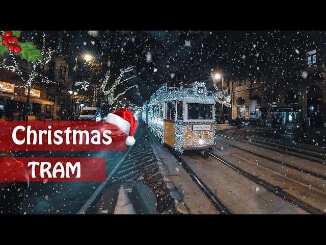 Christmas tram in Budapest, 2019 | Traveling downtown in festive lights in 360 | Gaba_VR