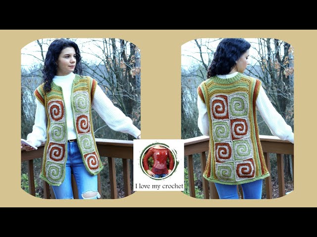 How to Crochet a Stunning Vest with Spiral Granny Squares – Step-by-Step Tutorial!