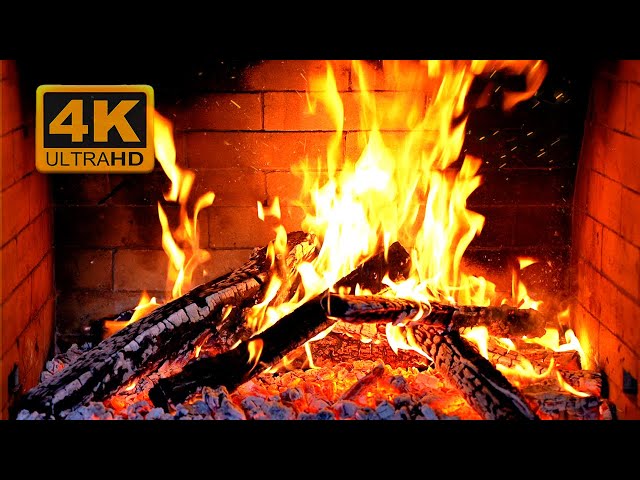 🔥 Cozy Fireplace 4K (12 HOURS). Fireplace with Crackling Fire Sounds. Fireplace Ambience