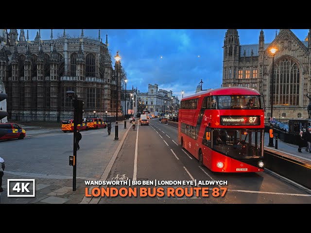 Golden Hour London Bus Journey with Stunning River Thames Crossings | London Bus Route 87