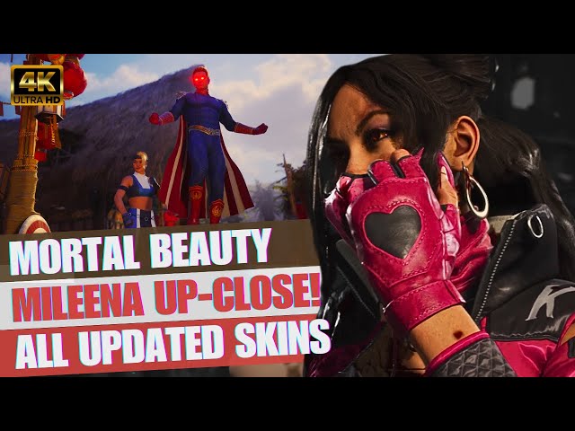 Mileena's Mortal Beauty! Skins Up Close in MK1 Characters Costumes 4k