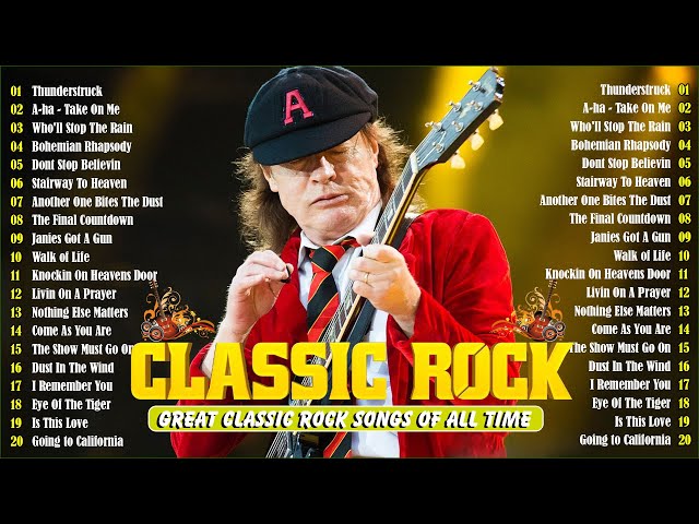 Bon Jovi, Metallica, ACDC, U2, Queen, Aerosmith, Nirvana | Classic Rock 70s 80s 90s Full Album