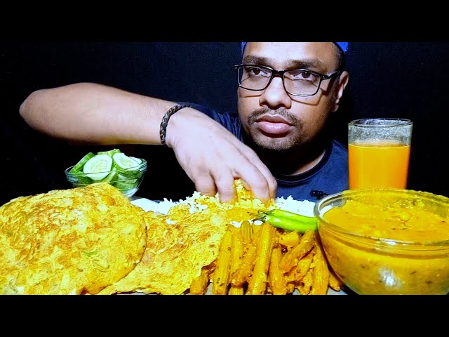 ASMR🔥 SPICY BGI EGG OMELETTE, DAL CHAWAL EATING, DRUMSTICK FRY, DAL CHAWAL EGG OMELETTE EATING#asmr